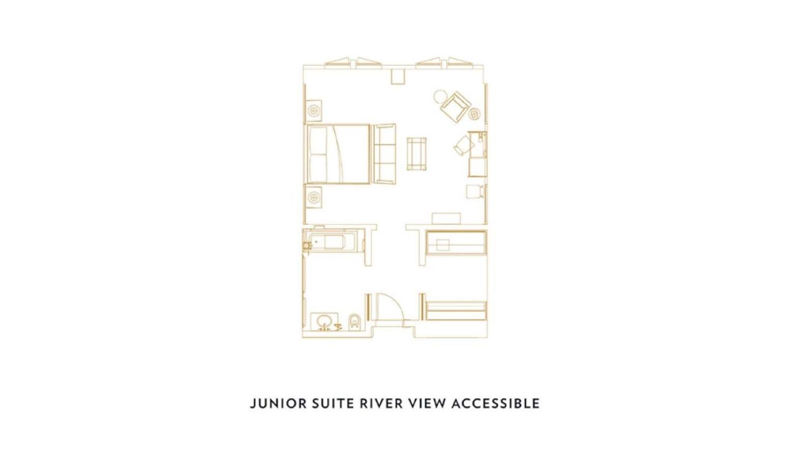 Suite Junior con vistas al río adaptada para personas con movilidad reducida